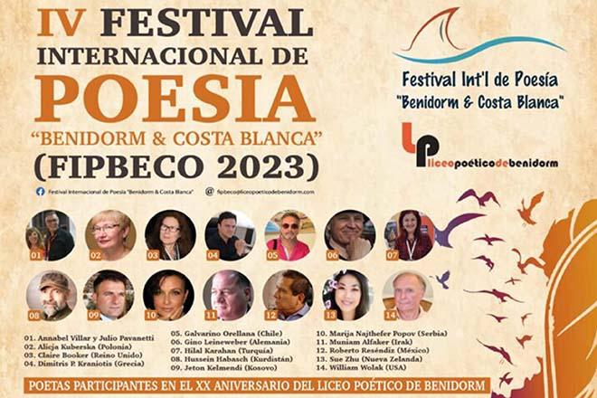 Cartel Festival Poesía en Benidorm